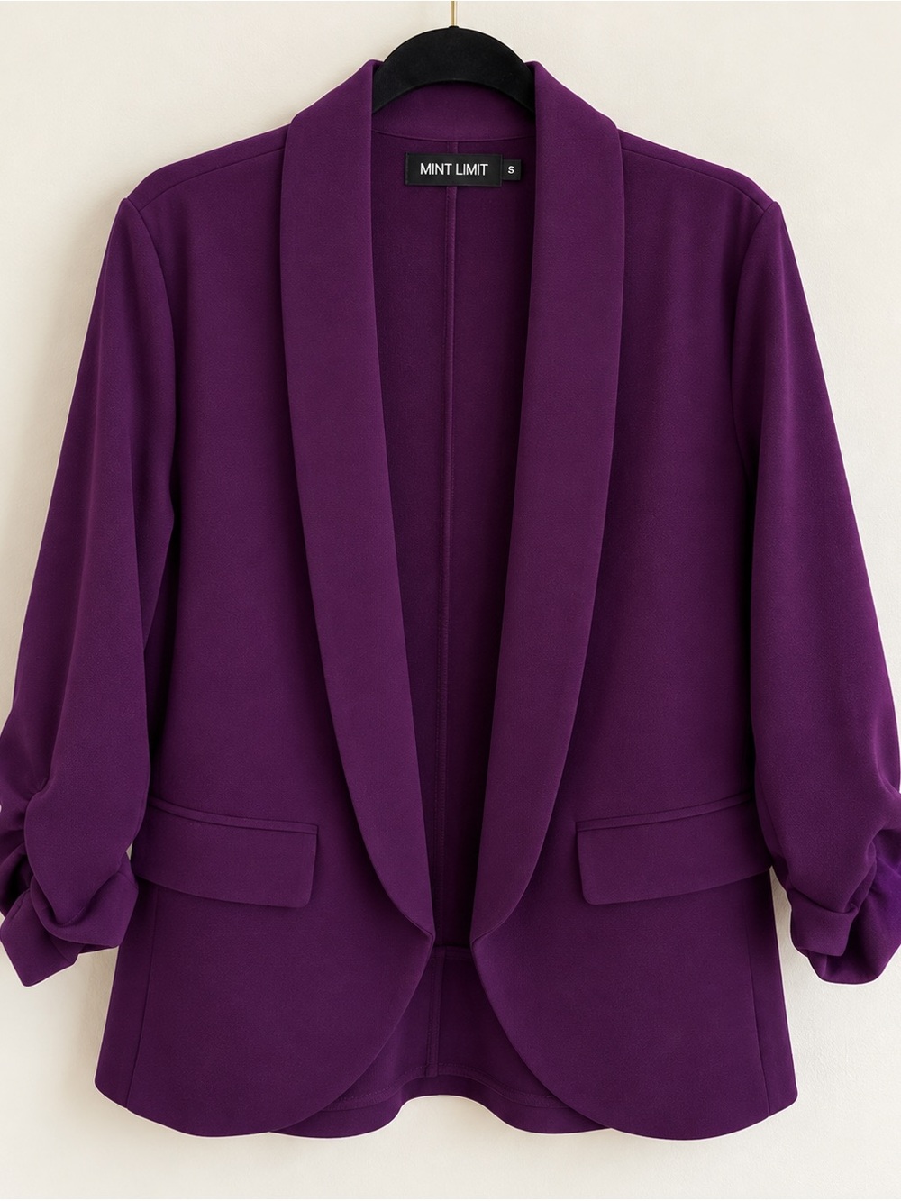 Purple Shawl Collar Blazer Jacket